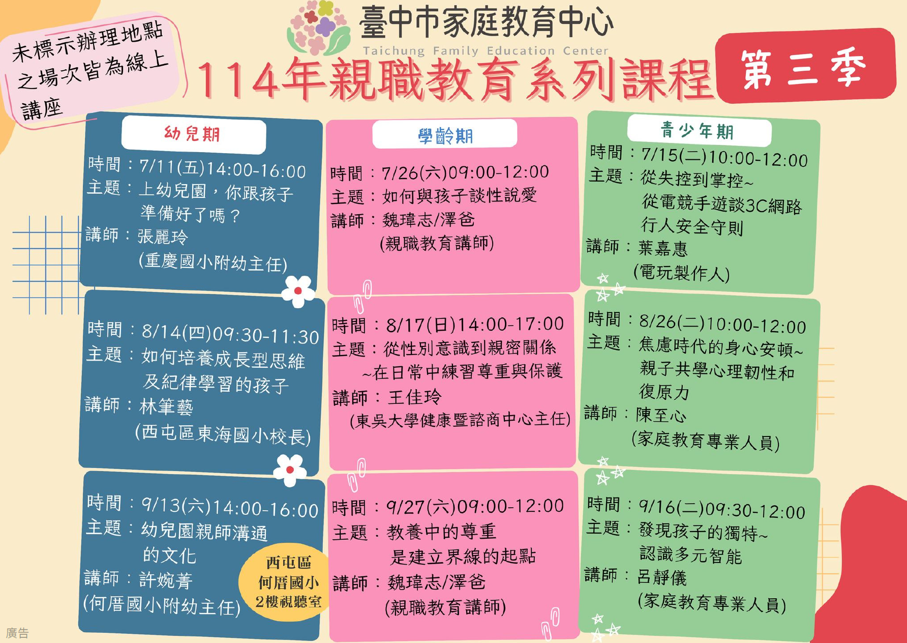 第三季親職教育系列課程