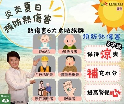 炎炎夏日預防熱傷害